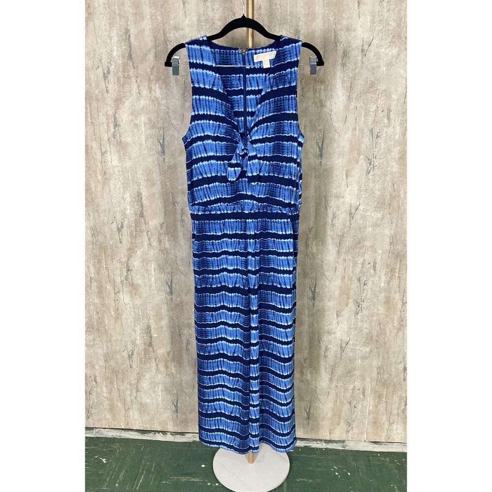 MICHAEL KORS Small Blue Tie Dye Tie Sleeveless Jumpsuit Beach Classy EUC